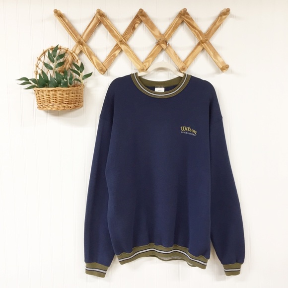 Vintage Tops - VTG Wilson | Oversized Dad Crewneck Sweatshirt